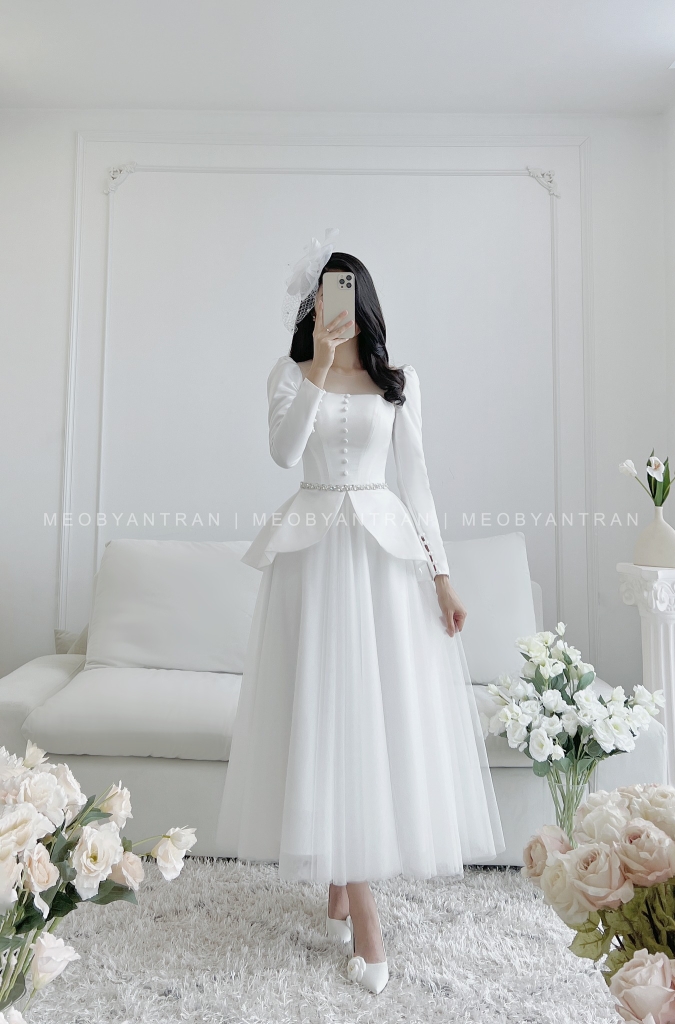 Tổng hợp các kiểu váy cưới ngắn - Tài Lộc Wedding