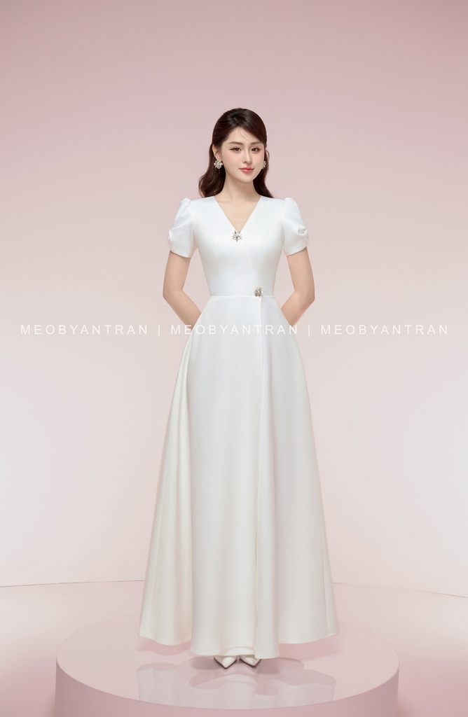 Váy cưới ngắn tay đẹp