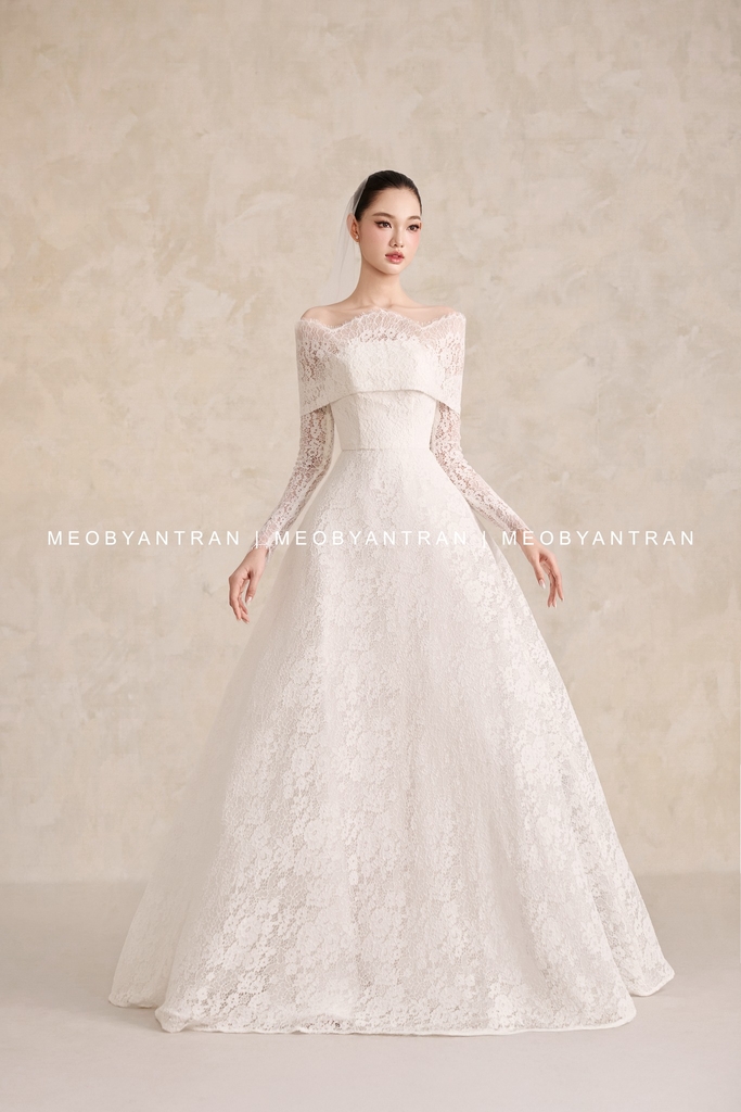 Váy cưới trễ vai ngọt ngào