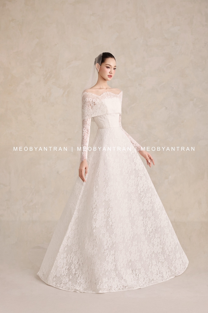 Váy cưới trễ vai ngọt ngào