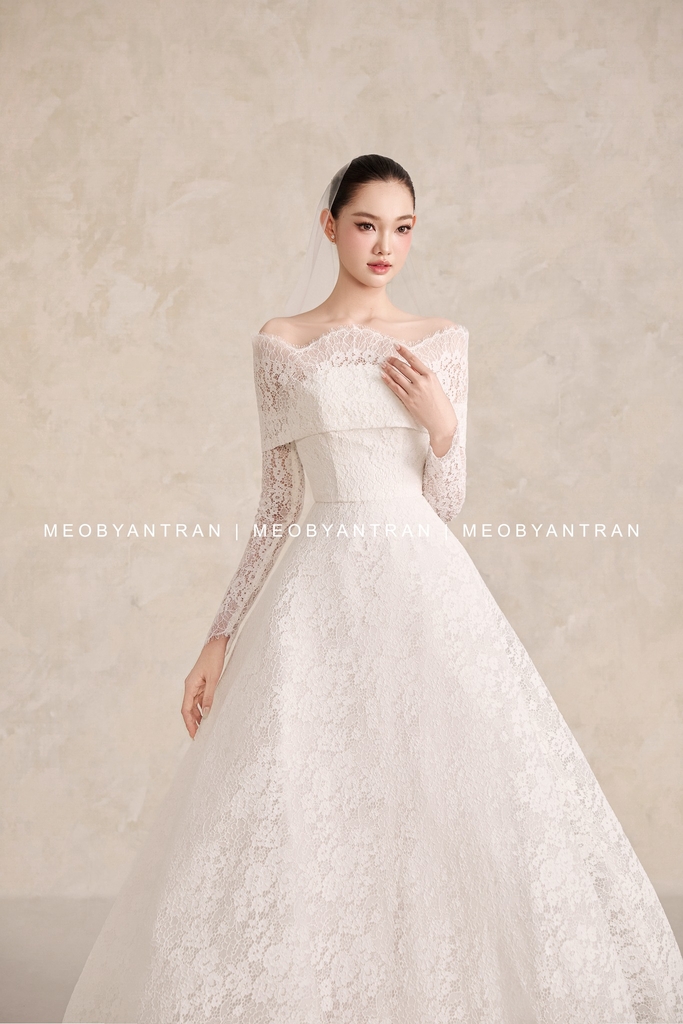 Váy cưới trễ vai ngọt ngào