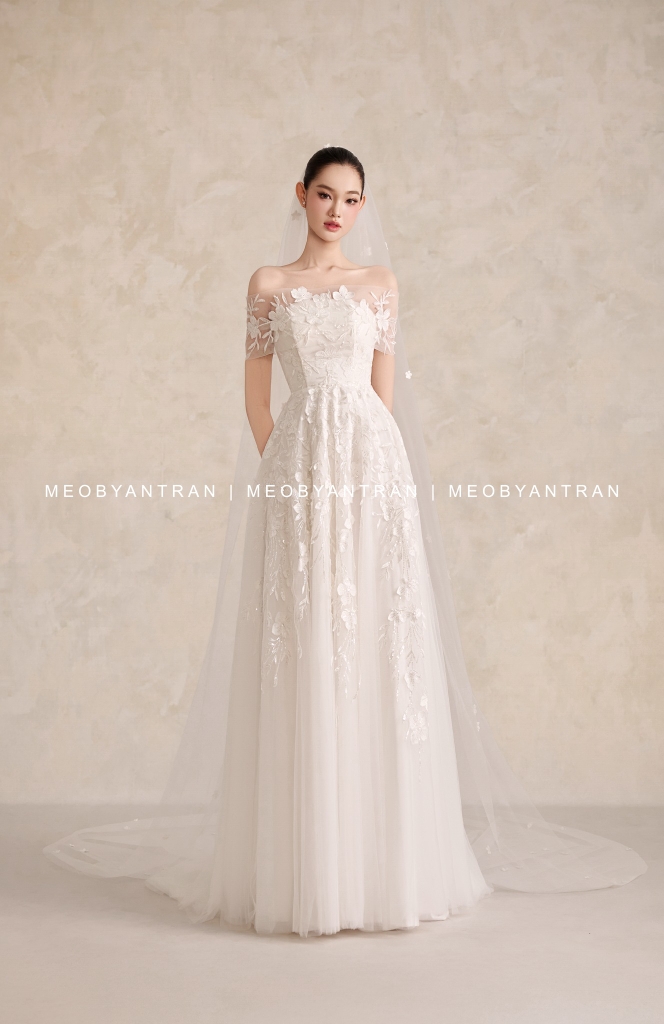 Váy cưới voan nhẹ nhàng