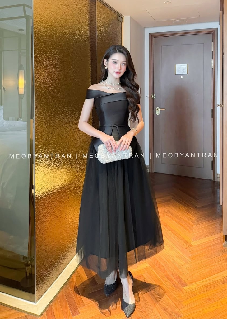 Váy trễ vai dự tiệc trẻ trung