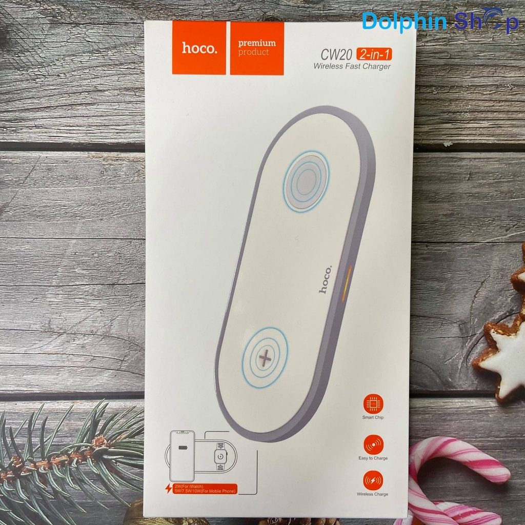 Sạc Không Dây 2in1 Hoco CW20 Cho Điện Thoại và Đồng Hồ Apple Watch ...