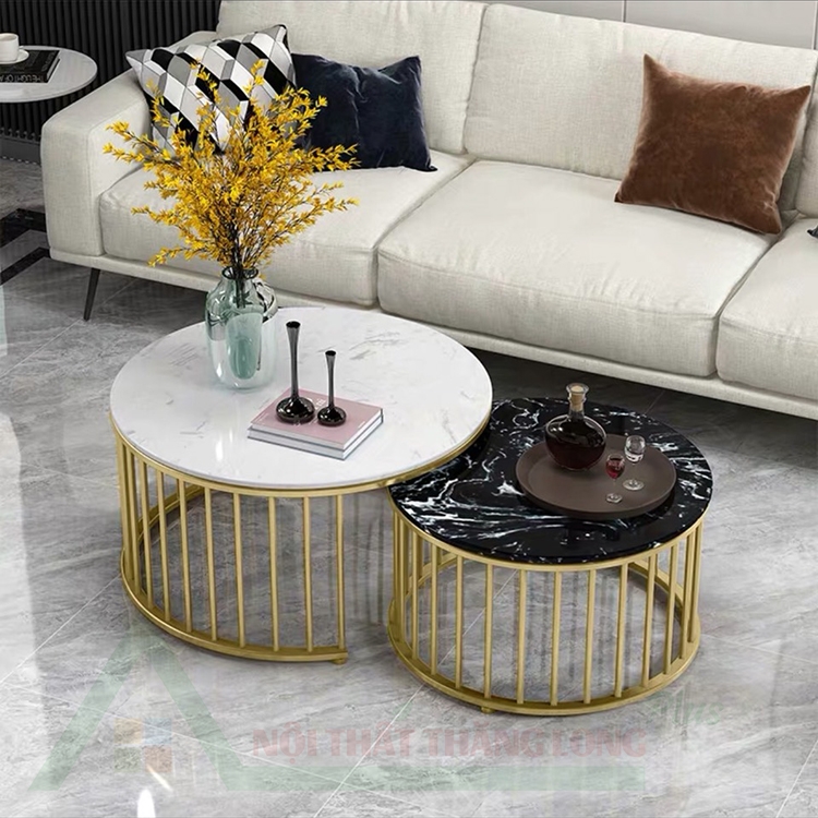 Bàn trà lồng chim mặt đá ceramic cao cấp - Bk16