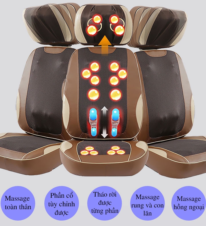 Ghế massage mini chính hãng Hàn Quốc,ghế massage giảm đau theo huyệt đạo cơ thể có tia hồng ngoại