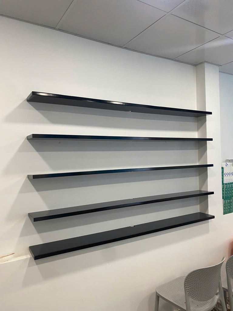 Combo 4 kệ gỗ thanh ngang treo tường -100x20cm( màu sồi)