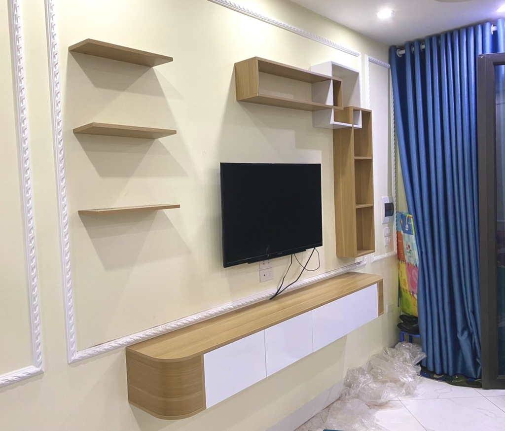 KỆ TIVI TREO TƯỜNG +Kèm Hệ trang trí 200cm -Tv303