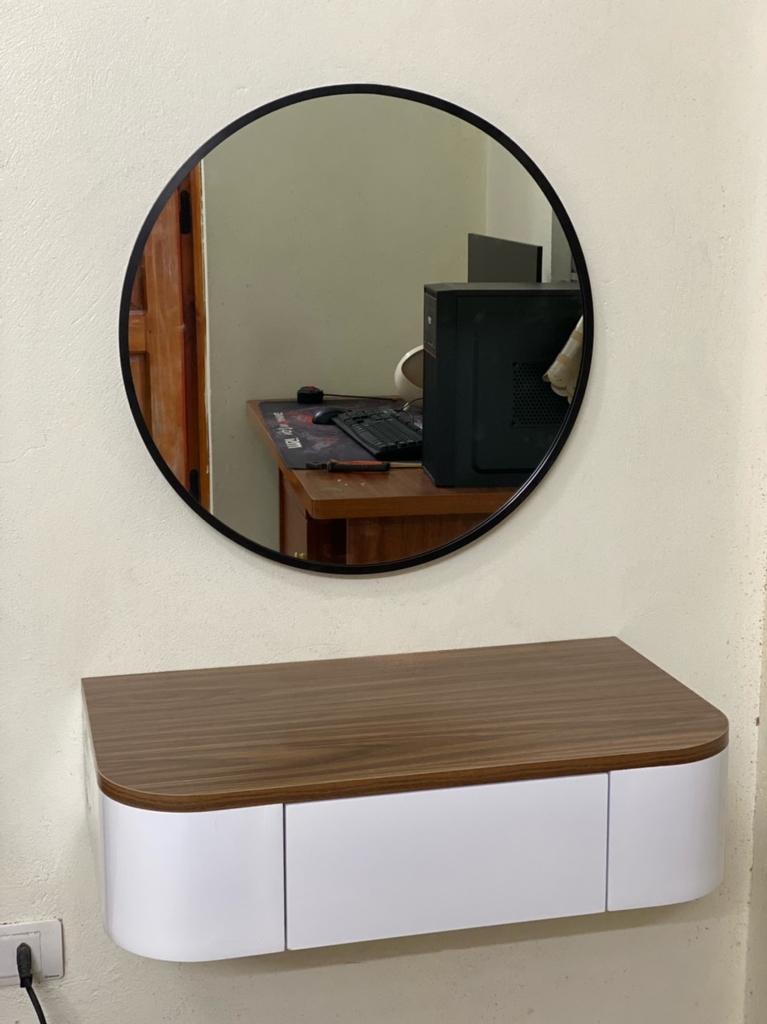 Gương tròn treo tường viền nhôm -D50