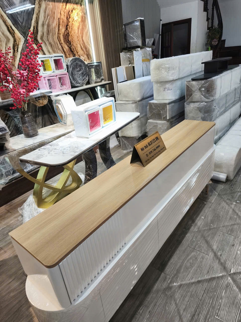 Kệ tivi 3 ngăn kéo hiện đại cánh huỳnh cao cấp (180x30x25cm) -tv173