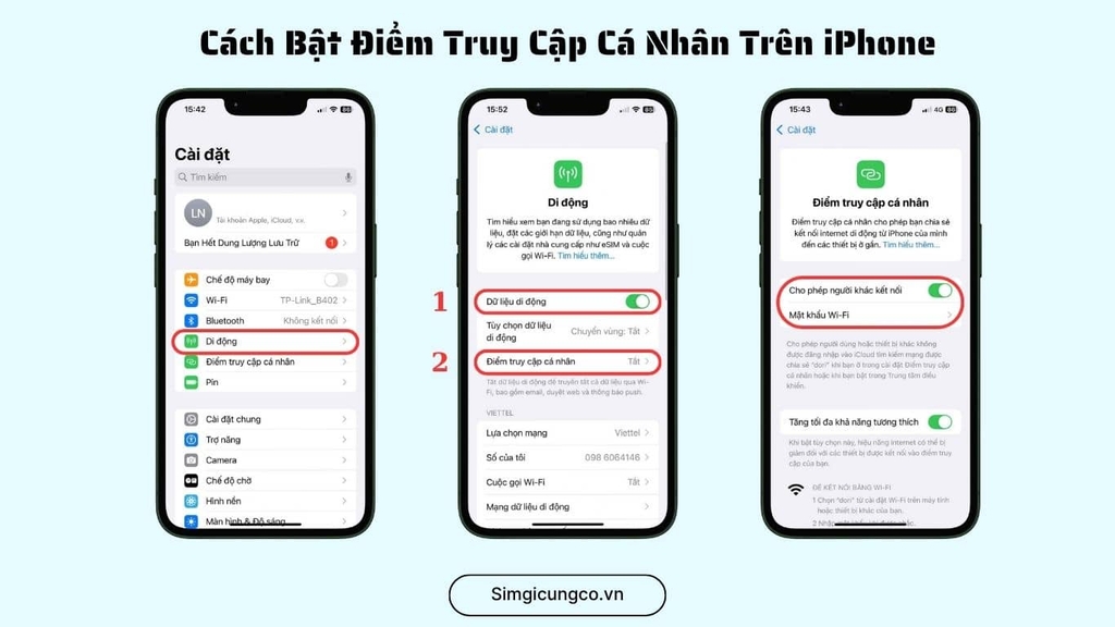 Hướng Dẫn Chi Tiết Cách Bật Điểm Truy Cập Cá Nhân Trên iPhone