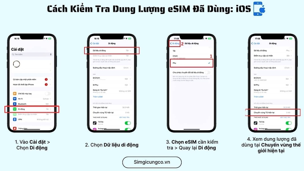Cách Kiểm Tra Dung Lượng eSIM Đã Dùng: Nhanh Chóng & Dễ Dàng - Simgicungco.vn
