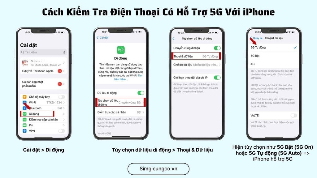 Cách Kiểm Tra Điện Thoại Có Hỗ Trợ 5G trên iPhone
