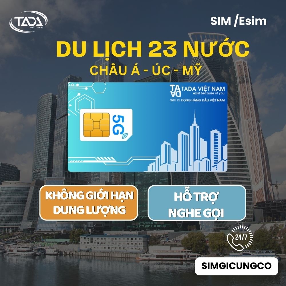 Sim và eSIM 4G du lịch 23 nước Châu Á data tốc độ cao
