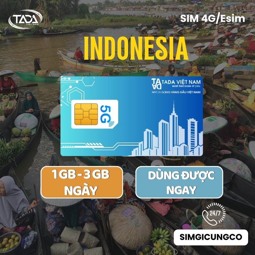 Sim và eSIM du lịch Indonesia Indosat 4G 5G có nghe gọi