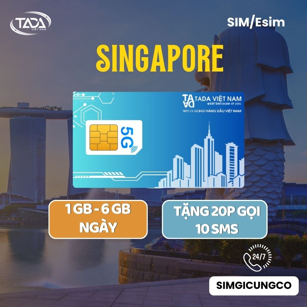Sim và eSIM du lịch Singapore Singtel StarHub 4G 5G có nghe gọi