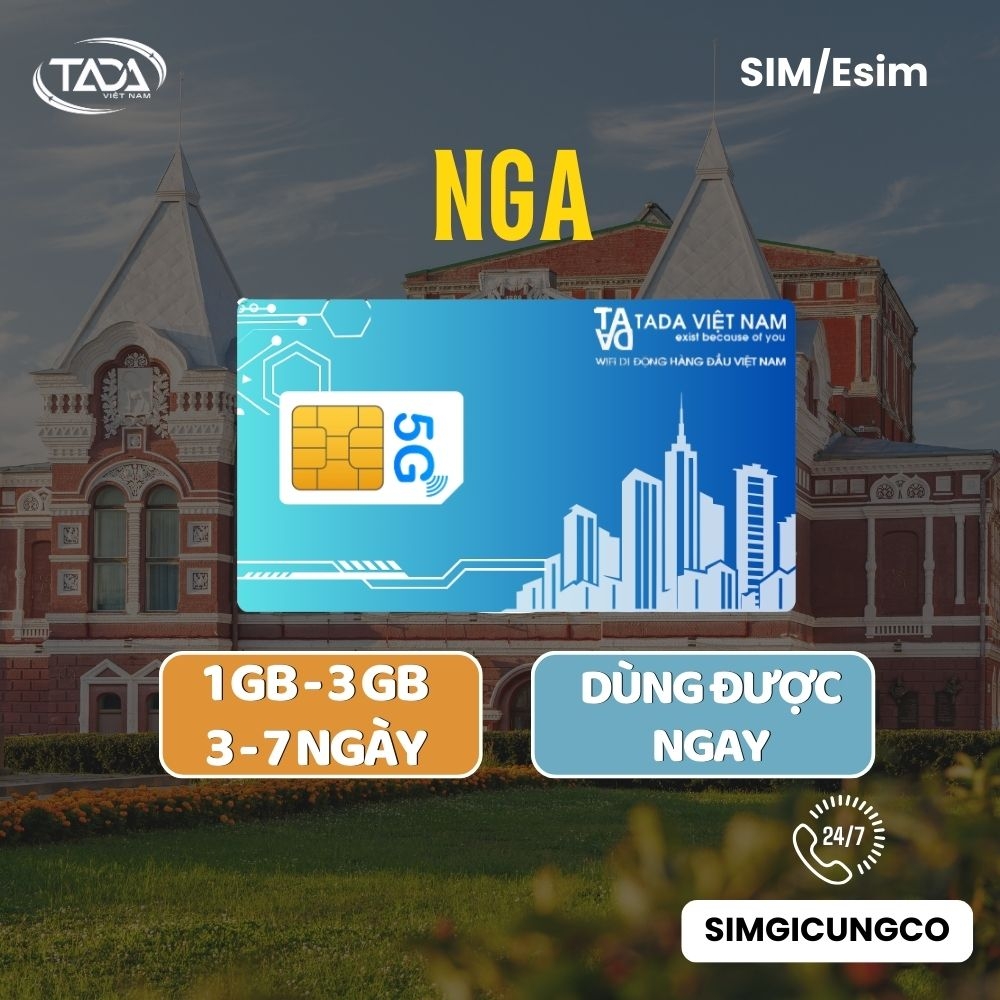 Sim và eSIM Nga 4G 5G 15 ngày 8GB tốc độ cao