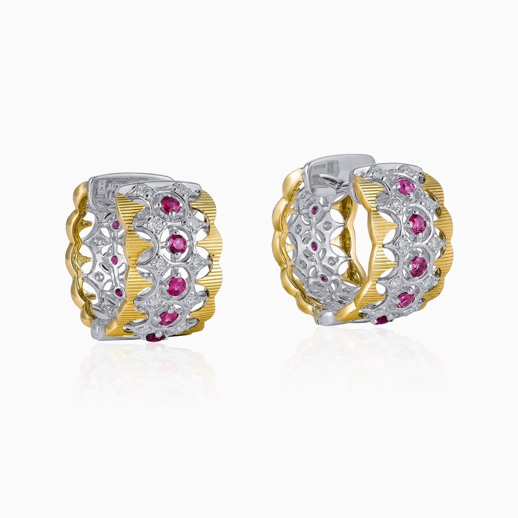 Trang sức bông tai vàng 18K đá màu