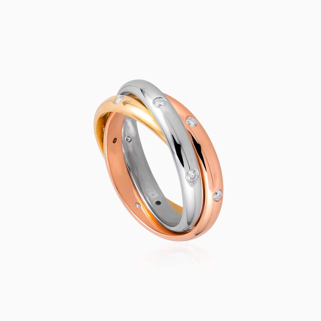 Trang sức nhẫn bạc nữ mạ vàng 18K đính kim cương
