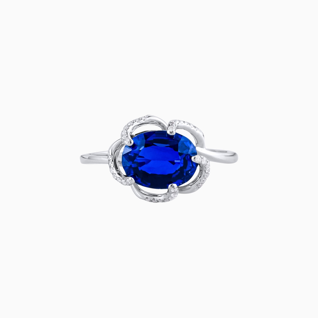 Trang sức nhẫn nữ bạc 925 đính đá Topaz xanh dương