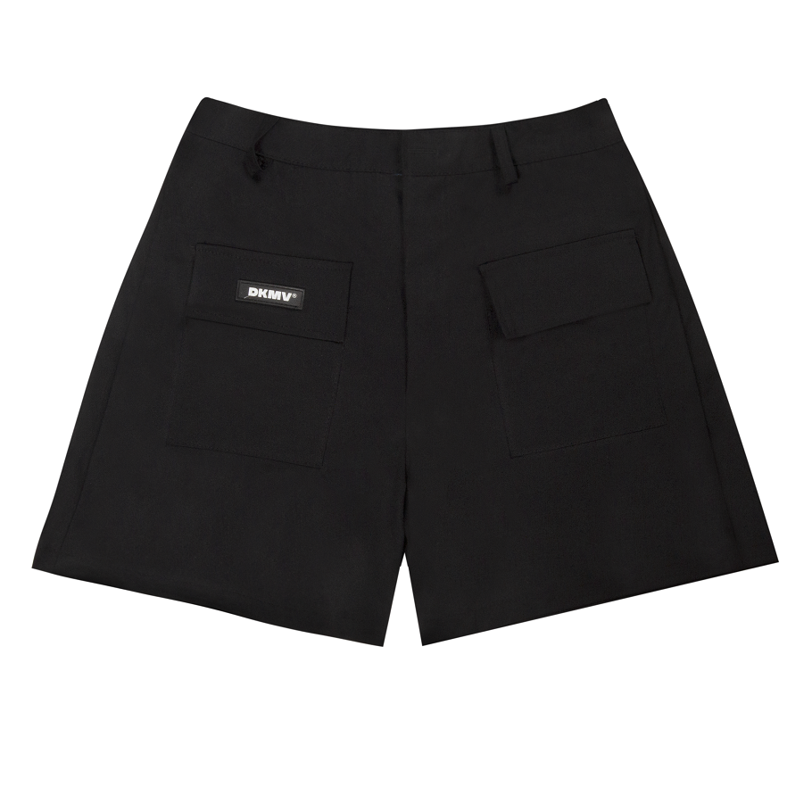 quần short nữ màu đen dkmv rubber tag short streetwear