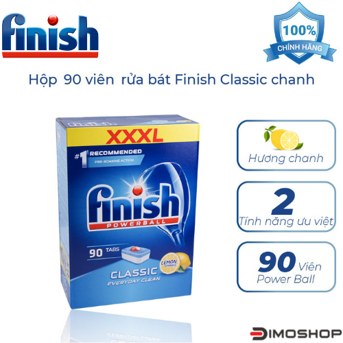 VIÊN RỬA BÁT FINISH CLASSIC 90 VIÊN HƯƠNG CHANH