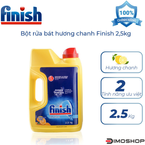 BỘT RỬA BÁT FINISH 2.5KG HƯƠNG CHANH