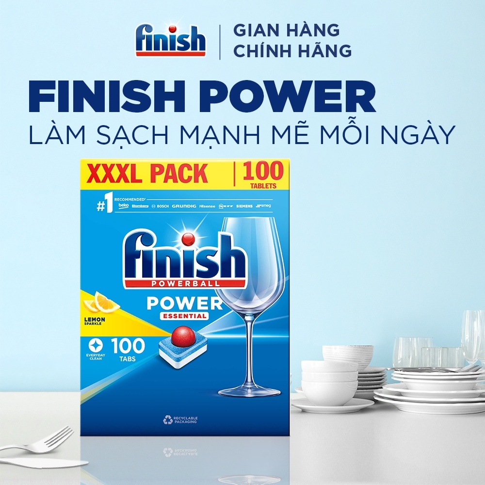 Viên rửa finish Power Essential 100 viên
