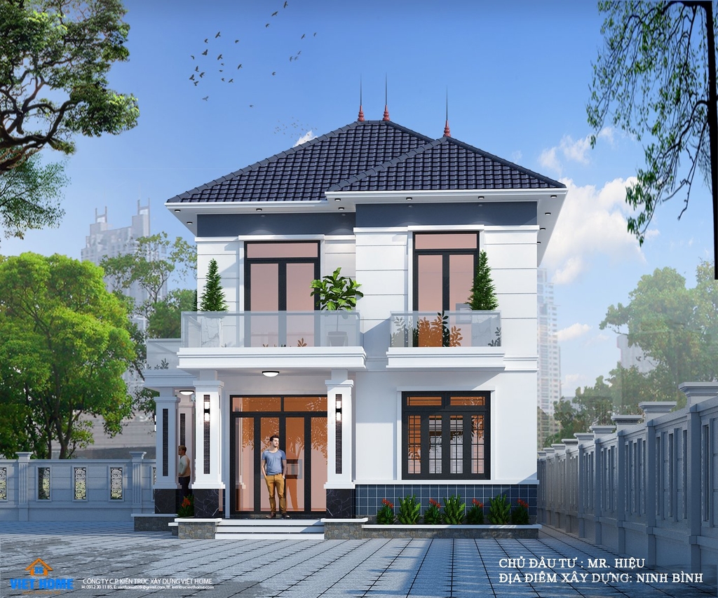 Mẫu nhà 2 tầng mái nhật đẹp và ấn tượng tại Ninh Bình  Chủ đầu tư Anh  Hiệu CÔNG TY CỔ PHẦN KIẾN TRÚC XÂY DỰNG VIỆT HOME