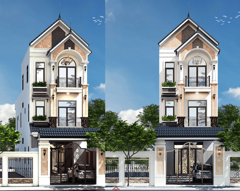Mẫu thiết kế nhà phố 3 tầng tân cổ điển đẹp và sang trọng | Phan Kiến Phát  Co.,Ltd