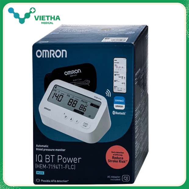 Máy đo huyết áp Omron HEM-7194T1 – Phát hiện rung nhĩ(AFib), kết nối ...