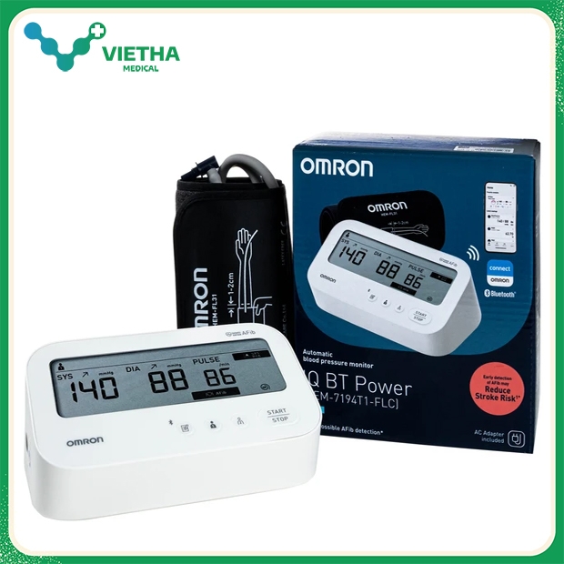 Máy đo huyết áp Omron HEM-7194T1 – Phát hiện rung nhĩ(AFib), kết nối ...