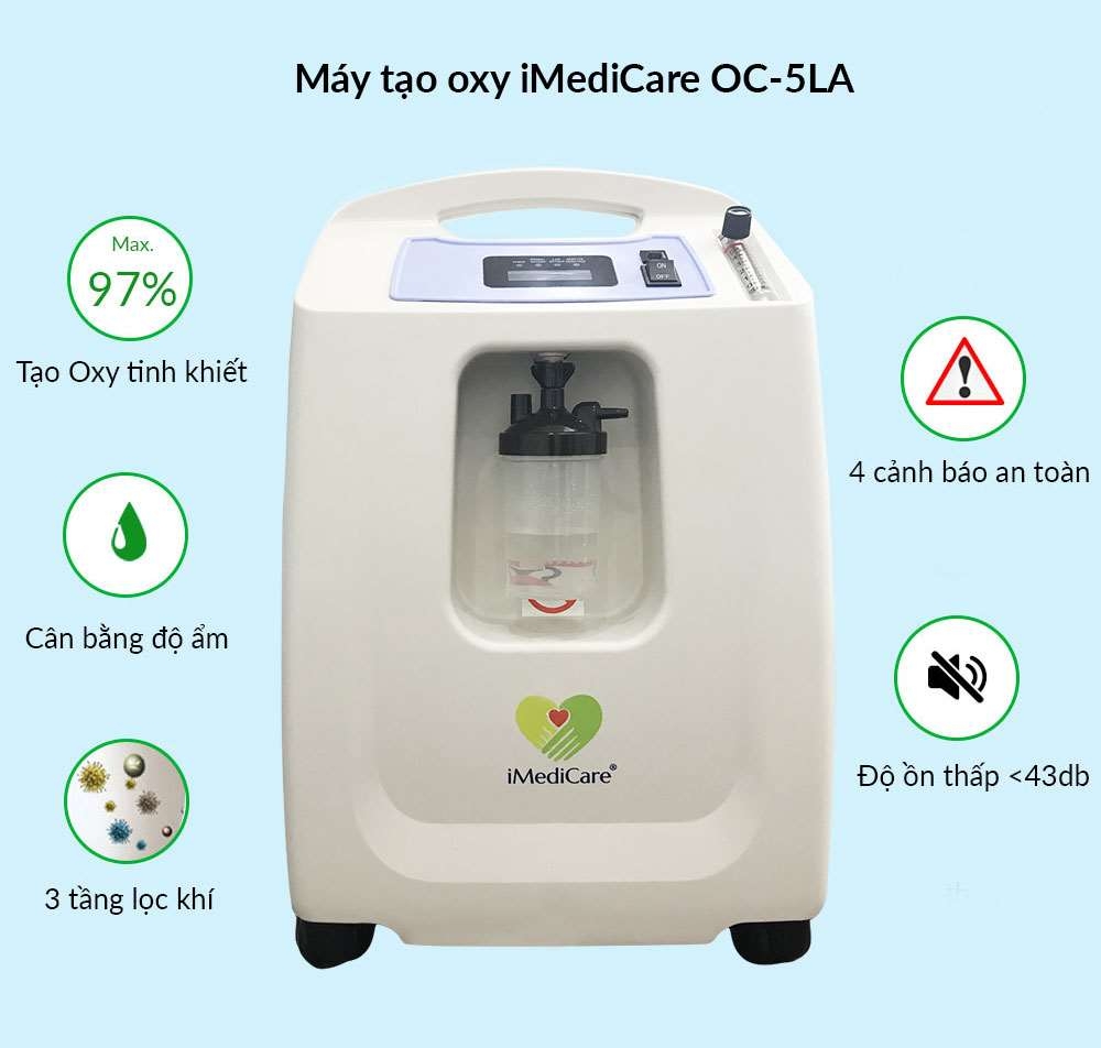 MÁY TẠO OXY Y TẾ HỖ TRỢ ĐIỀU TRỊ THIẾU OXY TẠI NHÀ VÀ BỆNH VIỆN