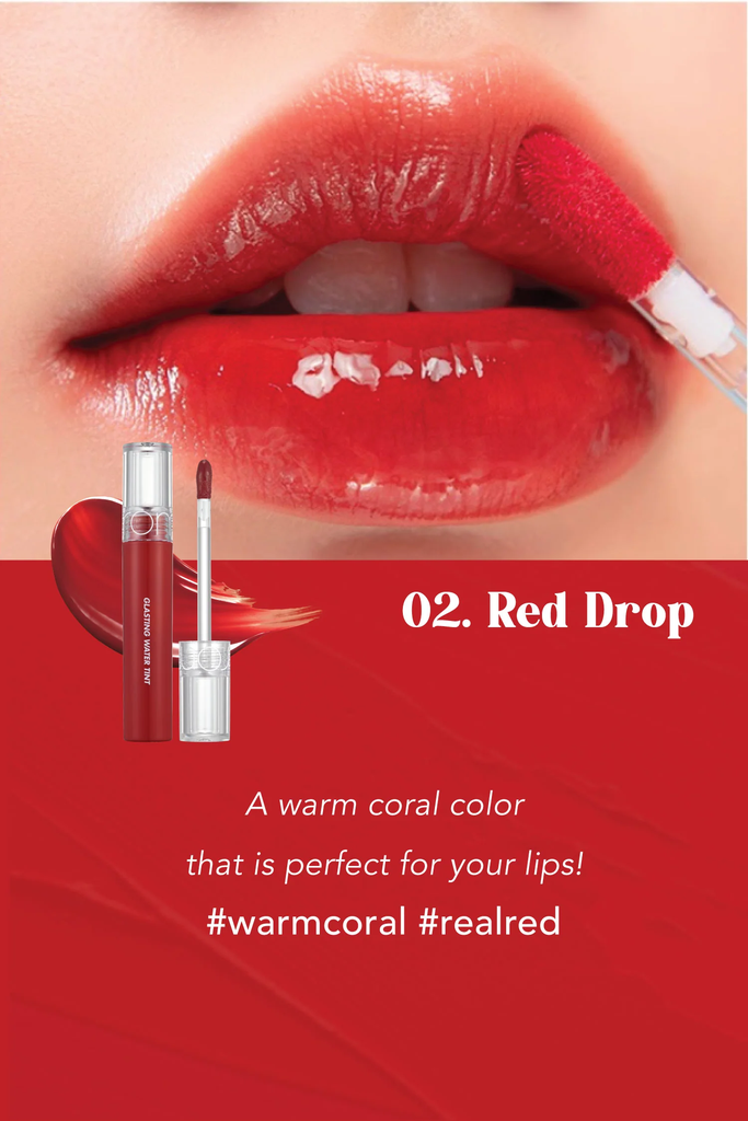 Son Tint Nước Siêu Lì Romand 02 Red Drop Glasting Water Tint 4g