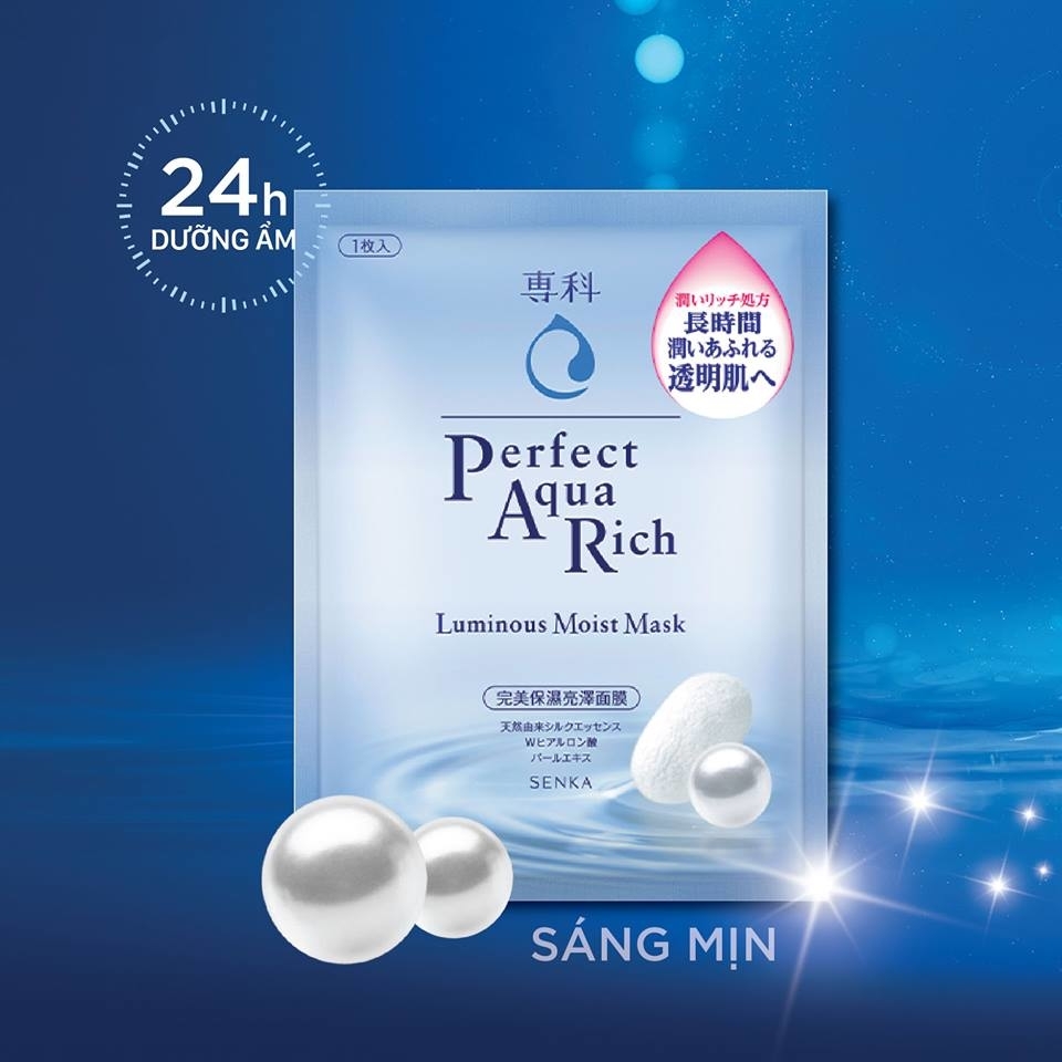 Mặt Nạ Senka Perfect Aqua Rich #Luminous Moist Mask 1 miếng