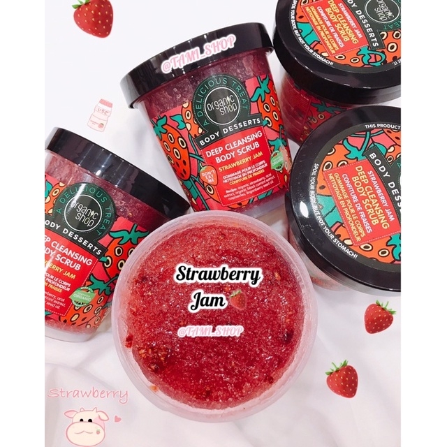 Tẩy Tế Bào Chết Toàn Thân Organic Shop Strawberry Jam Deep Cleansing 450ml