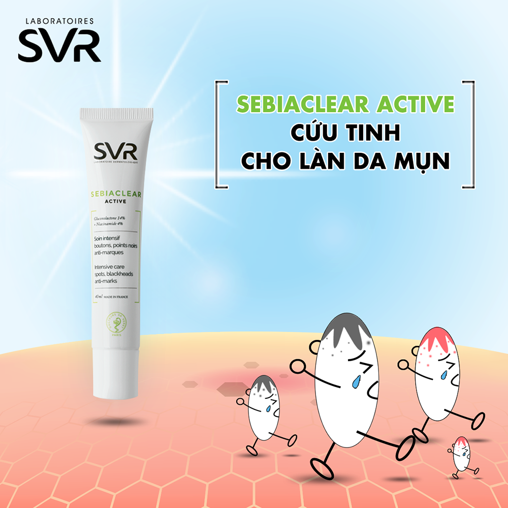 Kem Dưỡng SVR Sebiaclear Active Làm Giảm Mụn & Giúp Loại Bỏ Dầu Cho Da 3ml