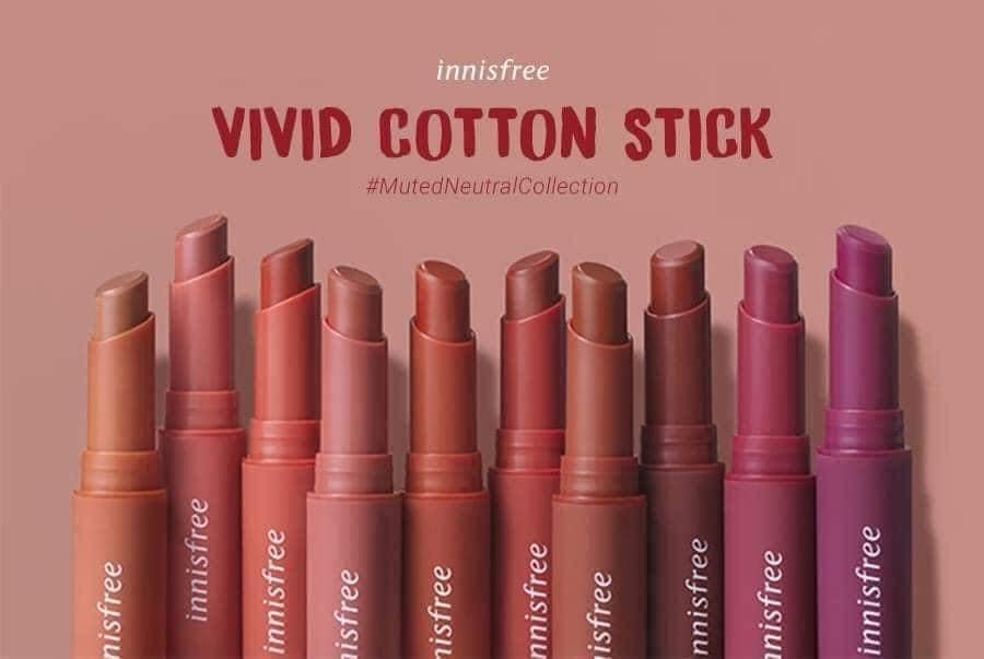 Son Thỏi Innisfree Vivid Cotton Stick #06 Cinnamon Red