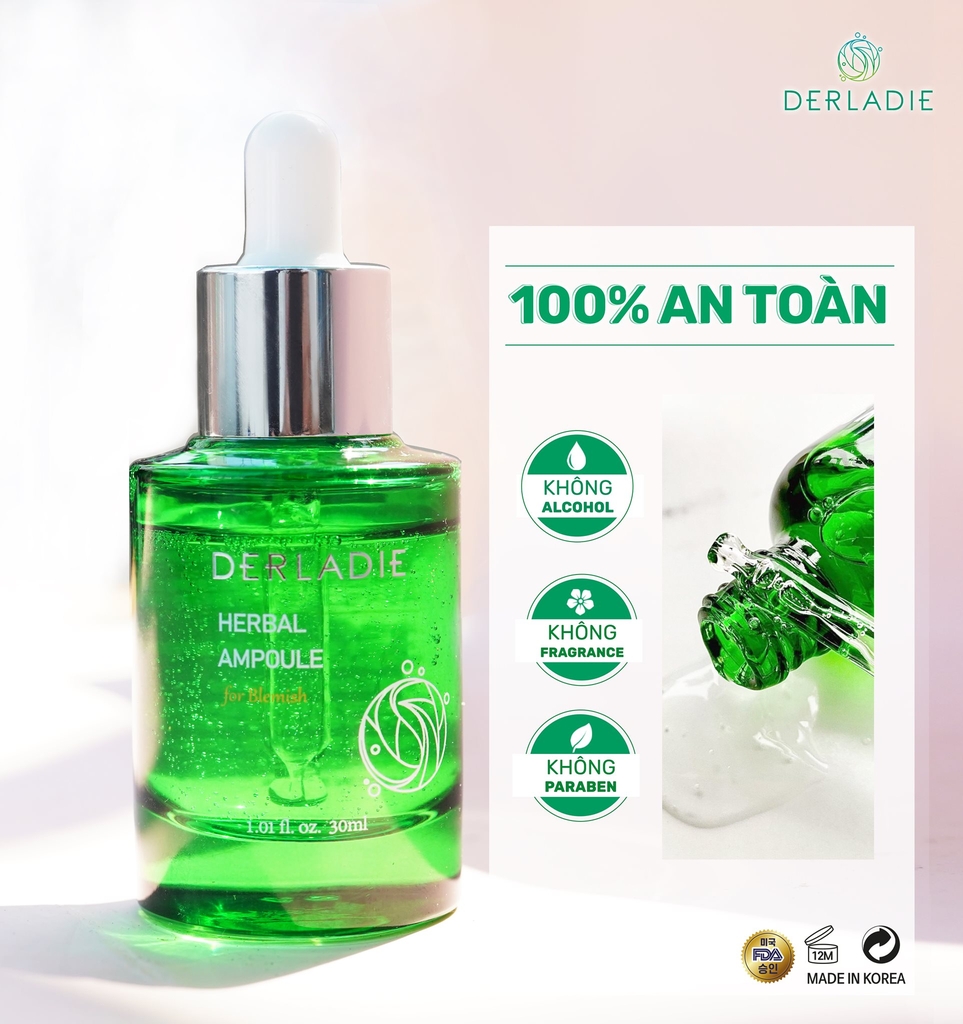 Tinh Chất Tràm Trà Giảm Mụn Derladie Herbal Ampoule For Blemish 30ml