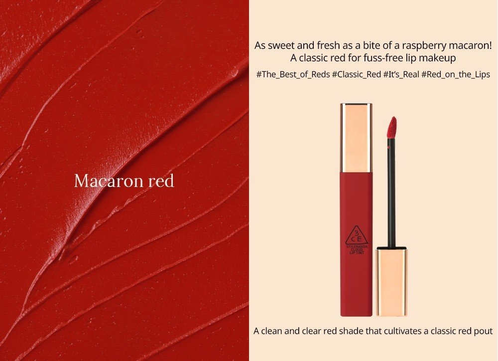Son 3ce Cloud Lip Tint #Macaron Red