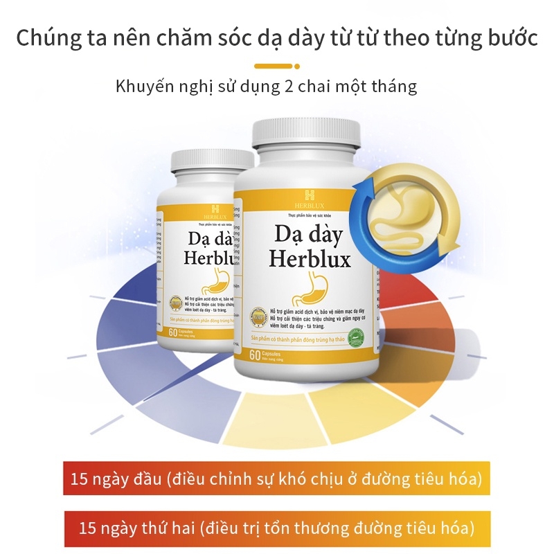 Viên Uống Dạ Dày Hỗ Trợ Tiêu Hóa Giảm Trào Ngược Dạ Dày Thực Quản Herblux