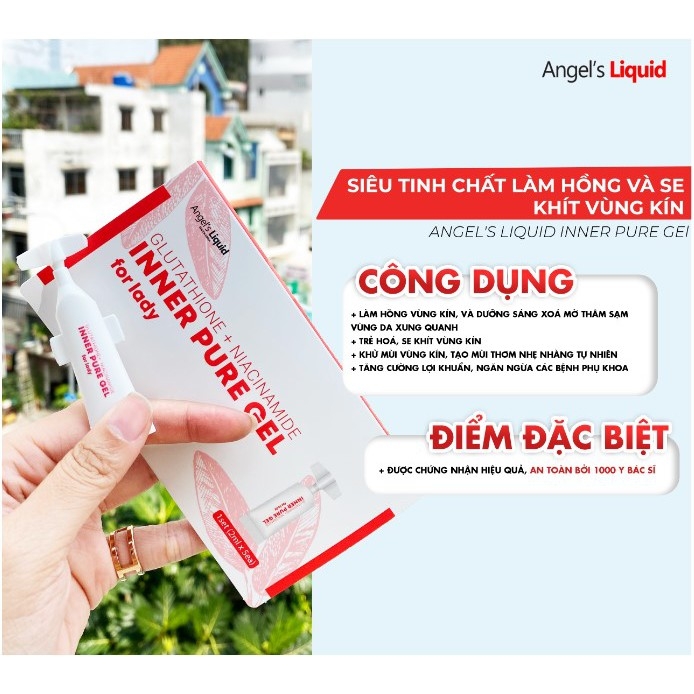 Siêu Tinh Chất Làm Hồng Se Khít Vùng Kín Angel's Liquid Glutathione Plus Niacinamide Inner Pure Gel 2ml