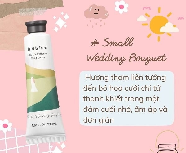 Kem Dưỡng Da Tay Innisfree Jeju Life Perfumed #Small Wedding Bouquet 30ml