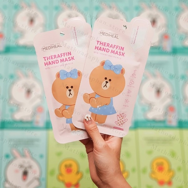 Mặt Nạ Dưỡng Ẩm Chăm Sóc Da Tay Mediheal Line Friends Theraffin Hand Mask 7ml