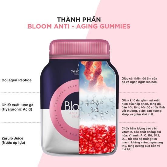 Kẹo Dẻo Bổ Sung Collagen Sakura Bloom Anti Aging Collagen Gummies 140g