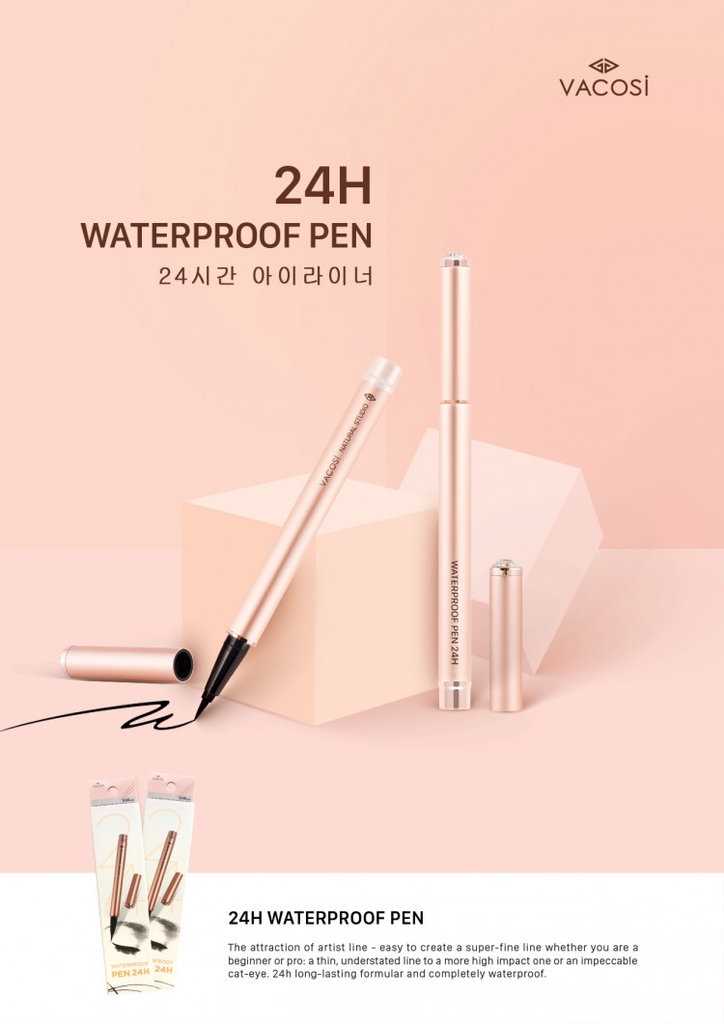 Kẻ Mắt Nước Vacosi Waterproof Pen 24H