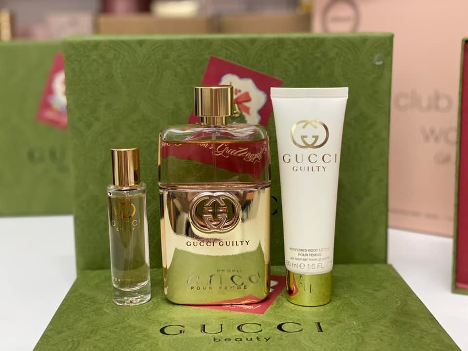 Set Nước Hoa Gucci Guilty Pour Femme Gift Set 90ml EDP + 15ml EDP + 50ml Body Lotion(3pcs)