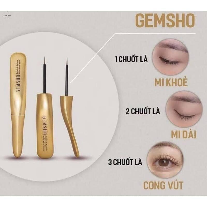 Serum Dưỡng Dài Mi, Mày Gemsho Eyelash & Eyebrow Enhancing 3ml (xx Mỹ)