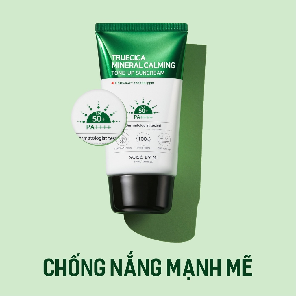 [MẪU MỚI] Kem Chống Nắng Some By Mi Truecica Mineral Calming Tone-up Suncream SPF 50+ PA++++ 50g