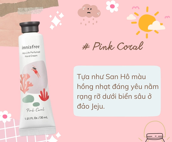 Kem Dưỡng Da Tay Innisfree Jeju Life Perfumed #Pink Coral 30ml